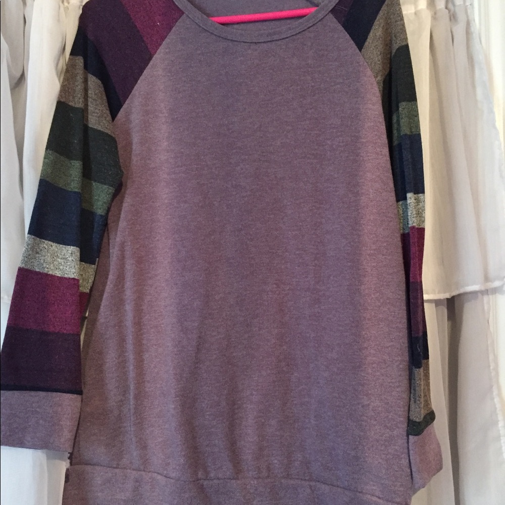 Purple striped sleeve Tunic